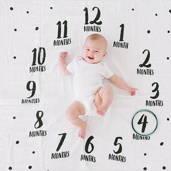 Pearhead WATCH ME GROW MILESTONE PHOTOGRAPHY BLANKET White - Picture 2 of 9